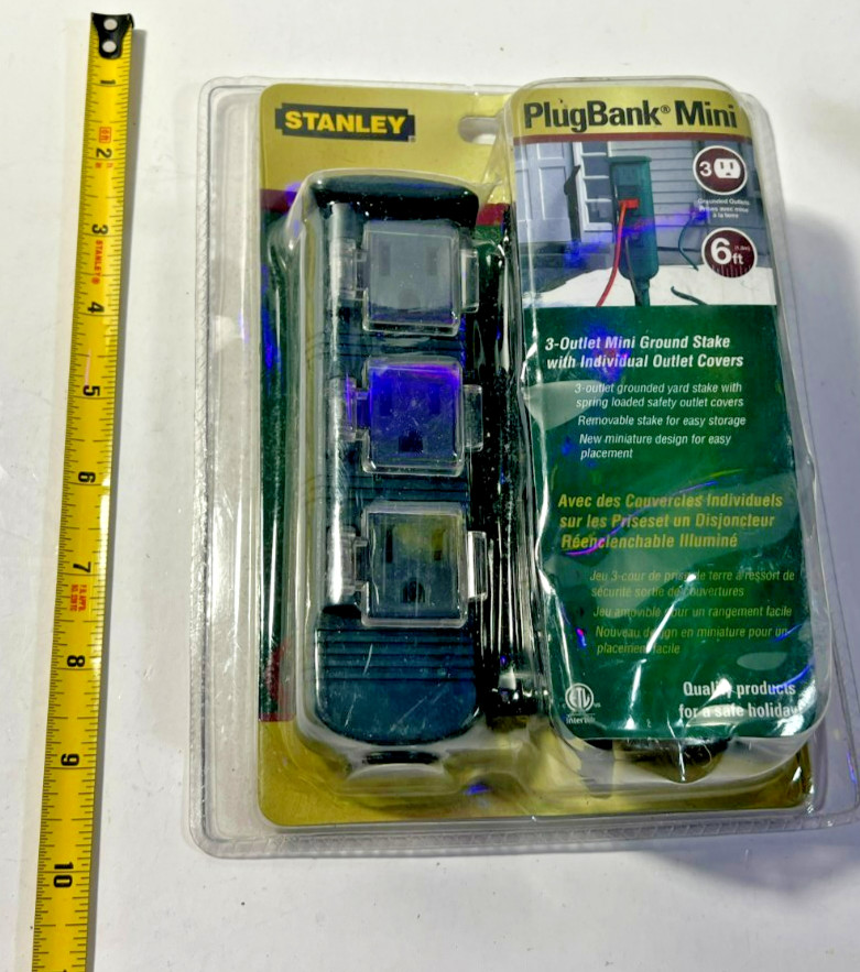 Stanley PlugBank Mini 3-Outlet Ground Stake