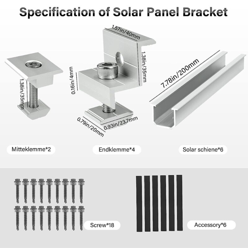 6Pcs Solars Panel Mounting Brackets for Easy Installation on Various Items