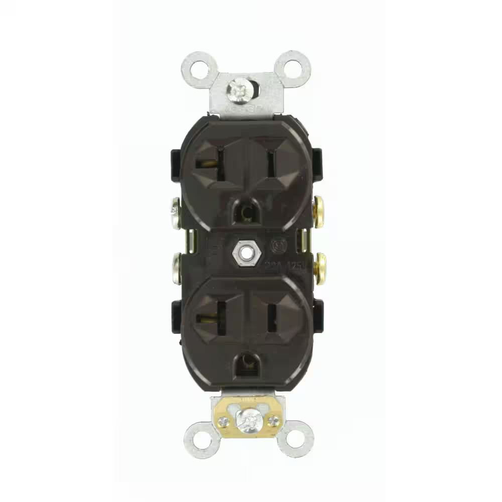 20 Amp 125 V Commercial Grade Duplex Outlet/Receptacle Brown (1-Pack) CR20