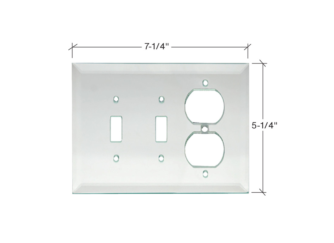 FHC MP10C 5-1/4″ x 7-1/4″ – Double Toggle Duplex Clear Glass Mirror Plate