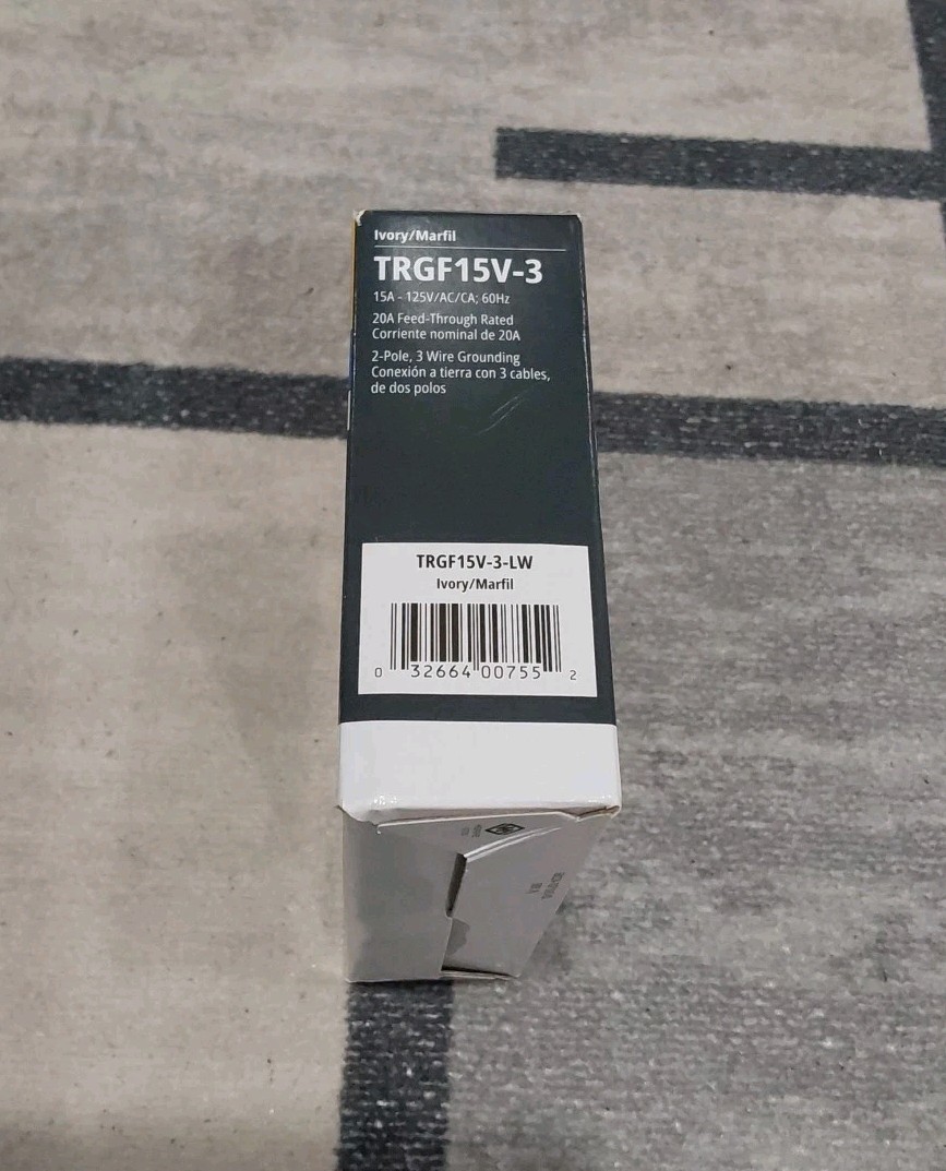 EATON TRGF15V-3 15 Amp TAMPER RESISTANT GFCI RECEPTACLES 3-PACK Ivory NEW G3