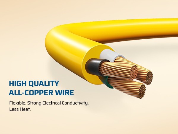 DEWENWILS 15FT Heavy Duty Extension Cord 14AWG, 6 Outlets, Waterproof Switch