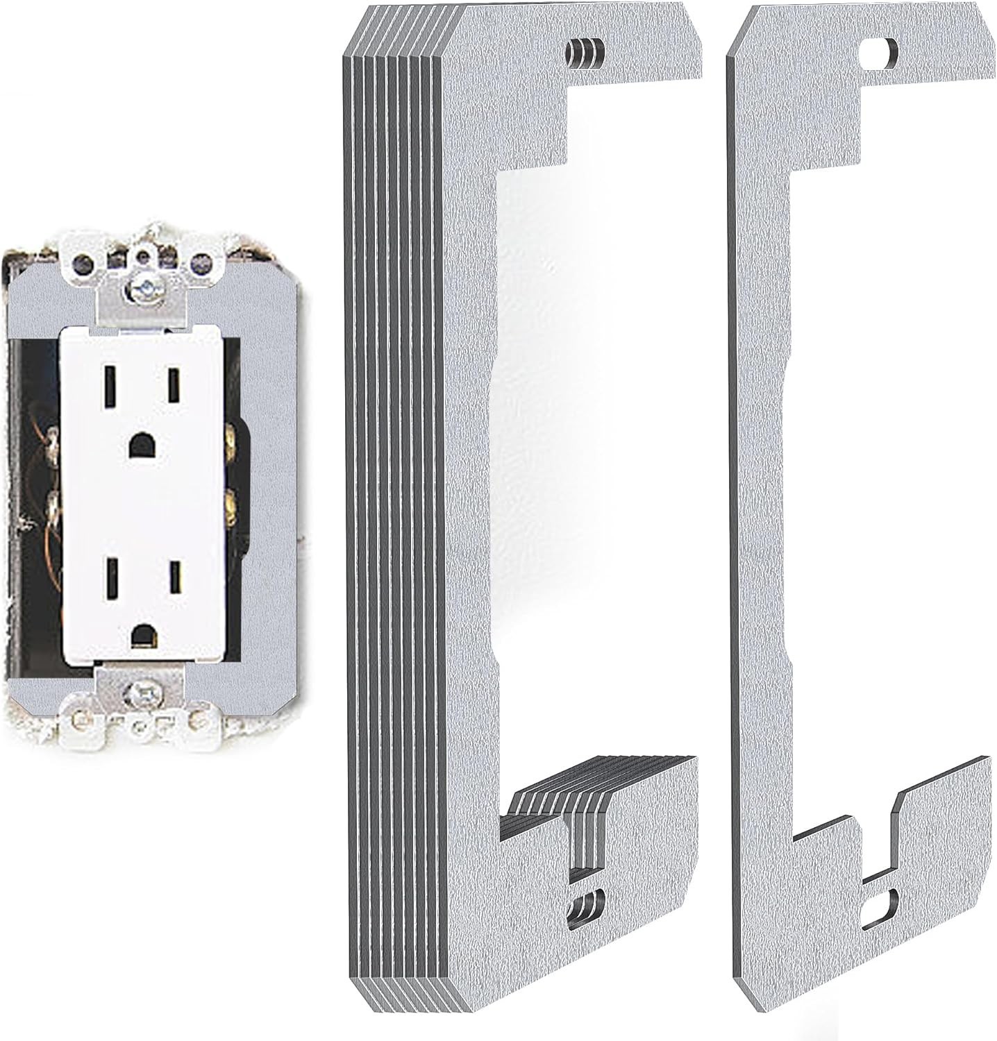 10 Pcs Wall Plate Spacer- Metal Flush Fit Device Leveling Plates- Receptacle …