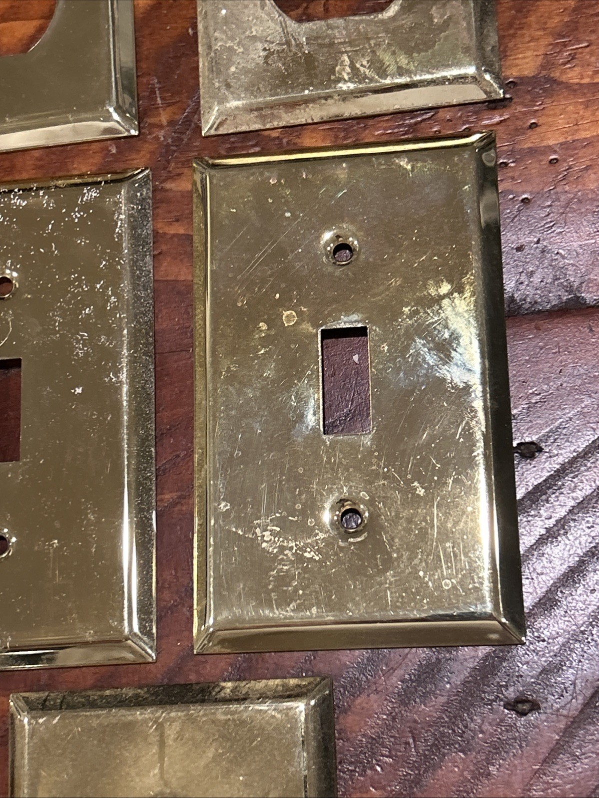 Vintage Brass Wall Plate Cover Lot 14 pcs Satin & Polished Outlet Switch Bulk