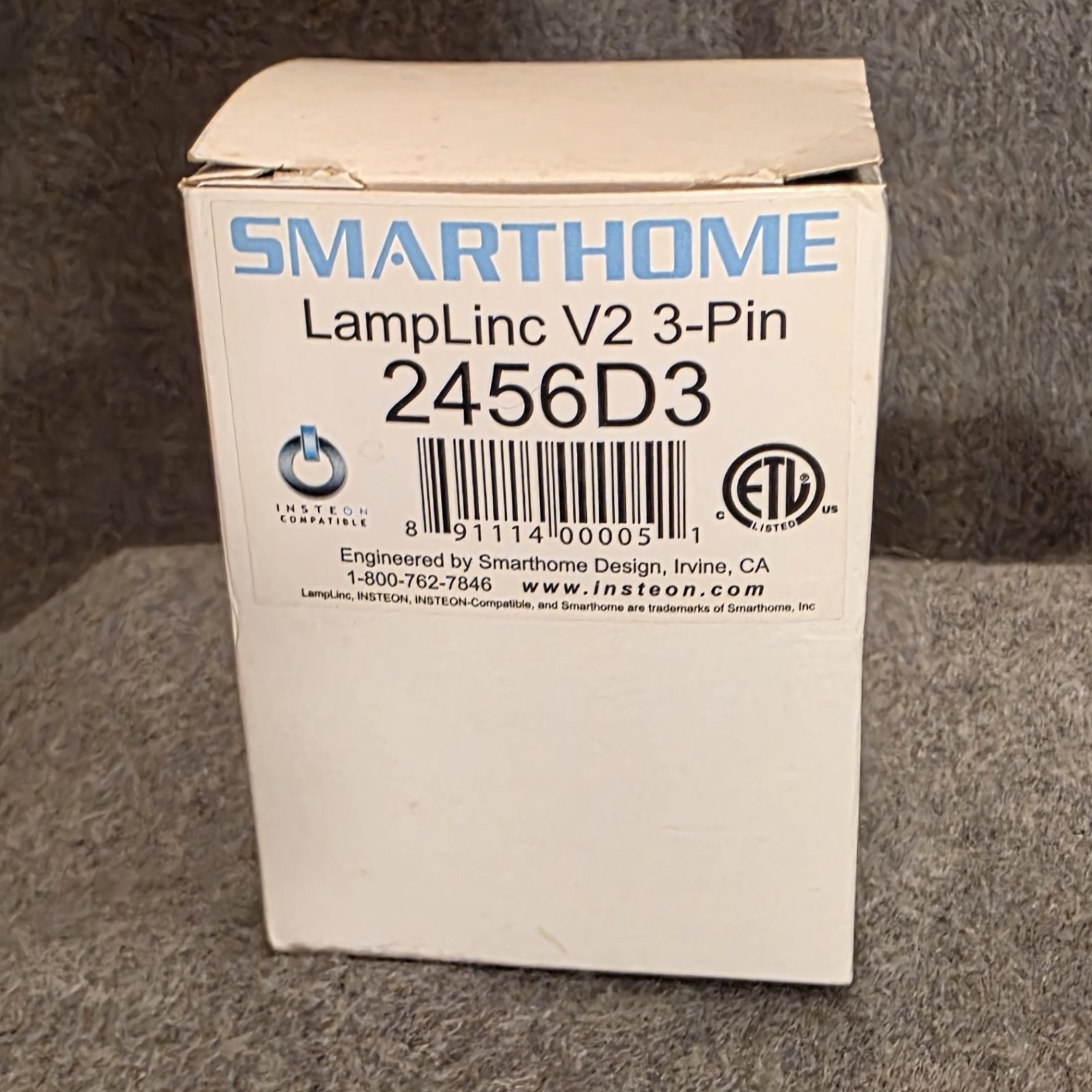 SmartLabs Insteon LampLinc V2 3-Pin Plug-in Lamp Dimmer Model 2456D3 New in Box