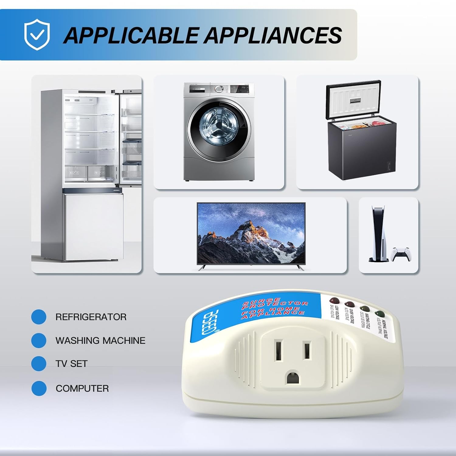 BSEED Voltage Protector, Single Outlet Surge Protector for Valuable Home Applian