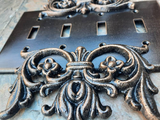 Quadruple Light Switch Plate Cover, Quad cover, Traditional, Tuscan, Old World