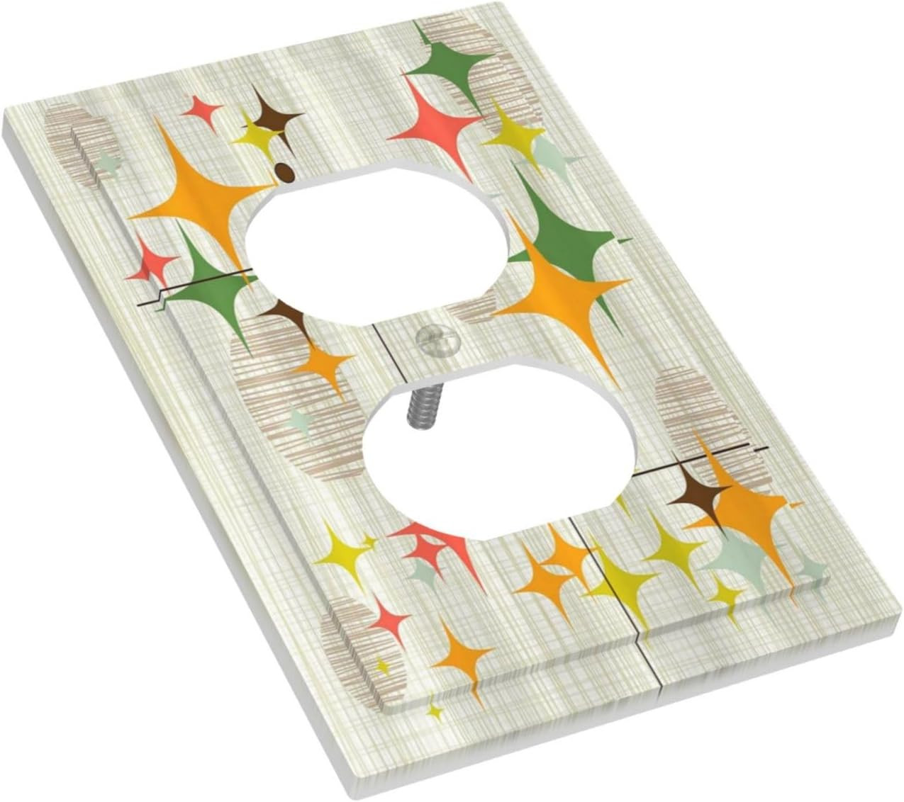 Decorative Outlet Covers Mid Century Modern Retro Stars 1 Gang Wall Plate