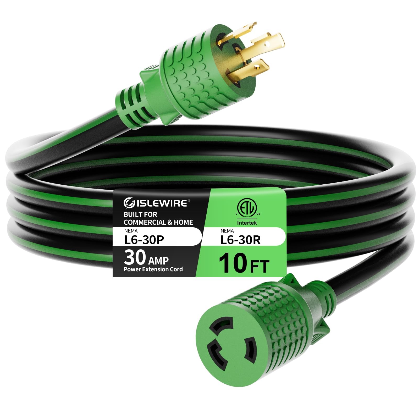NEMA L6-30 Extension Cord 10FT, 30 Amp 250V 7500W, L6-30P to L6-30R Twist Loc…