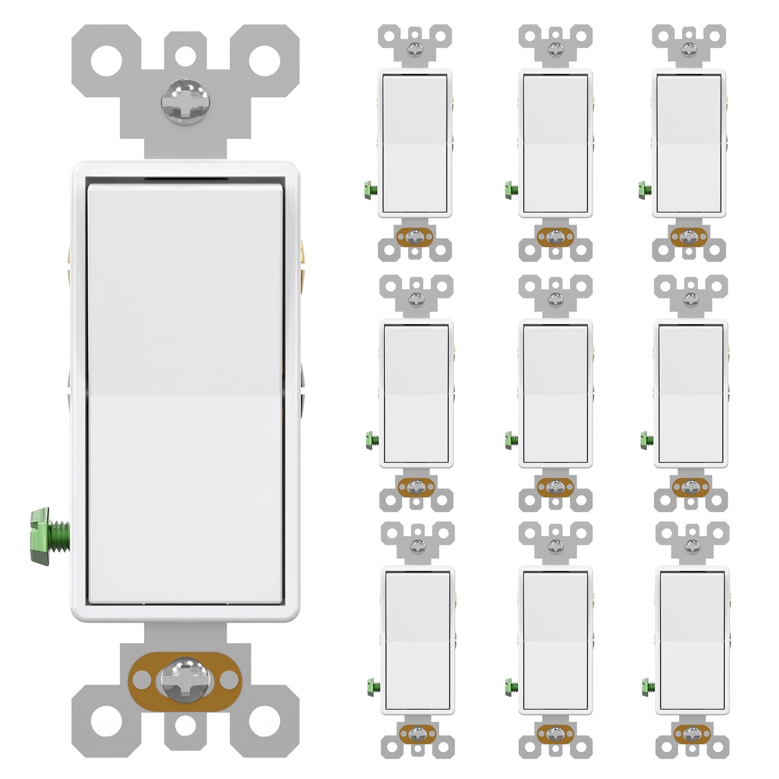AIDA 4 Way Switch Decorative Light Switch, 15Amp, 4 Glossy White
