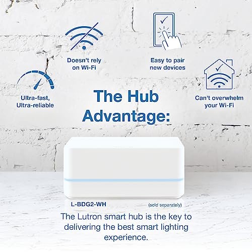 Lutron Caseta Switch (Smart Hub Required), No 2 Pack White Diva Smart Dimmer