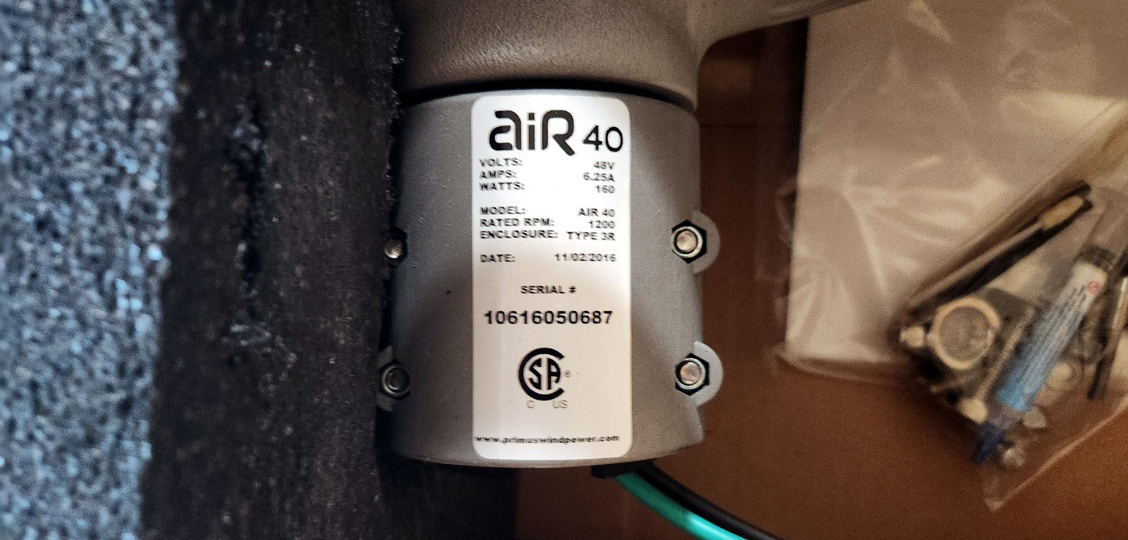 Ryse Energy Primus AIR 40 48VDC Wind Turbine