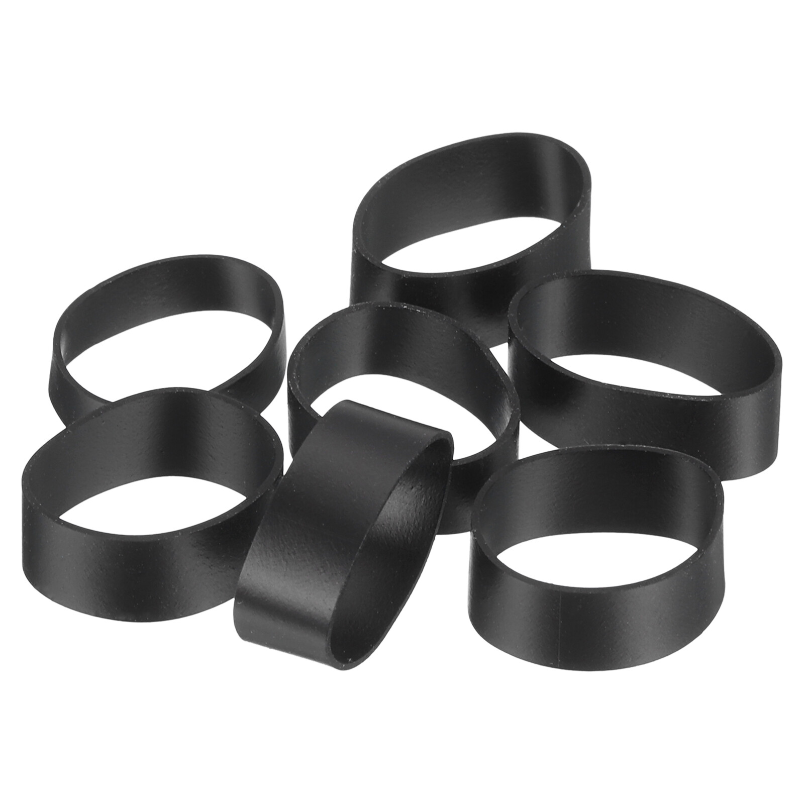 Silicone Rubber Bands, 50Pcs 15x7mm Silicone Elastic Bands Cable Ties, Black