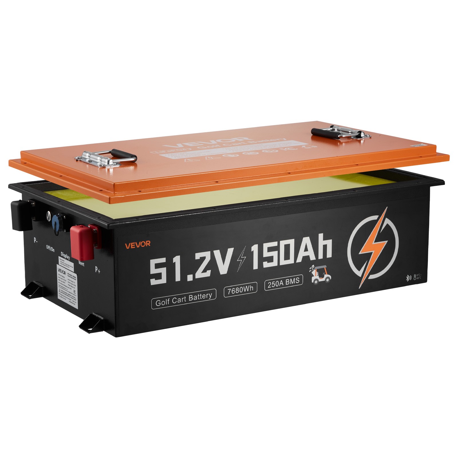 VEVOR 48V 150AH Lithium Golf Cart Battery Lifepo4 & 20A Charger Bluetooth Touch
