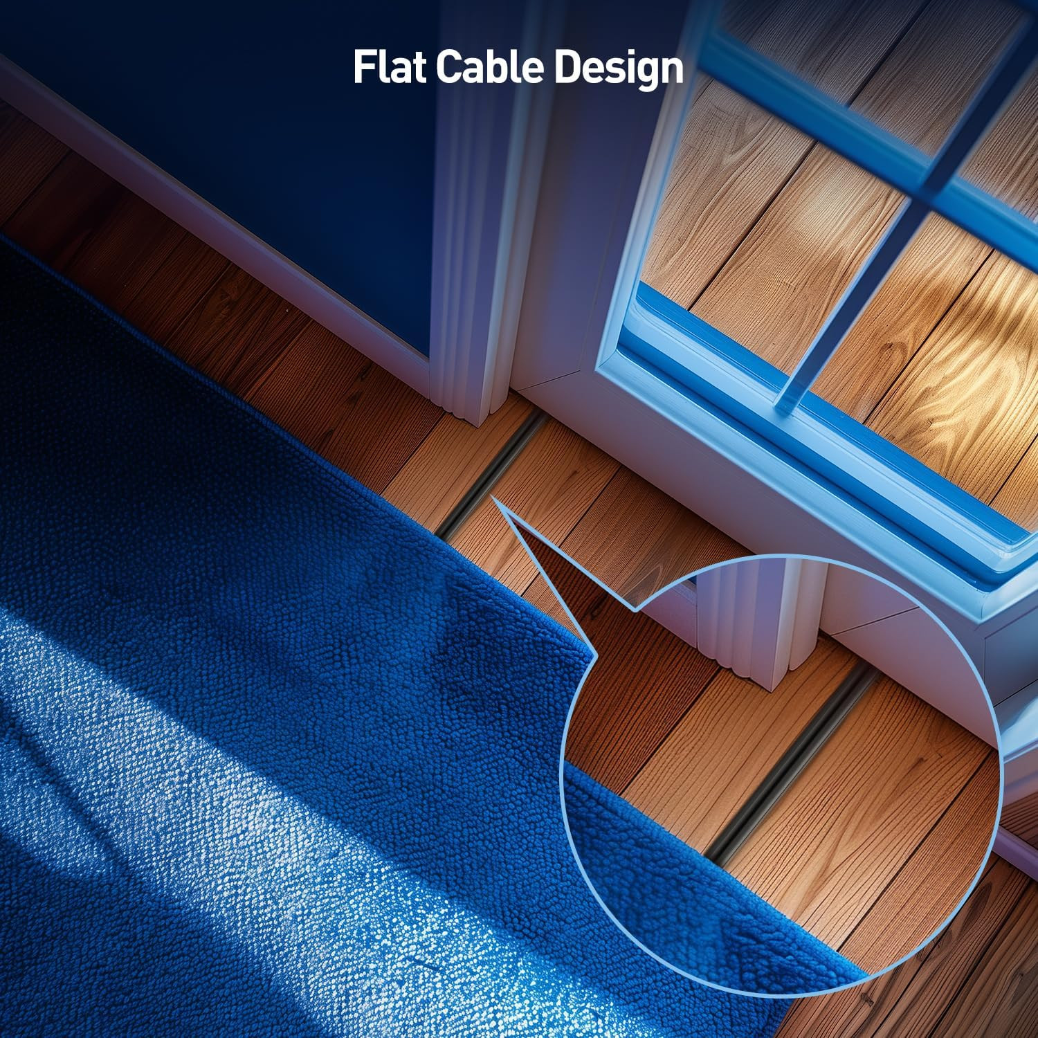 [ETL Listed] 2-Pack 13A, 2 Prong Extension Cord 3Ft in Black