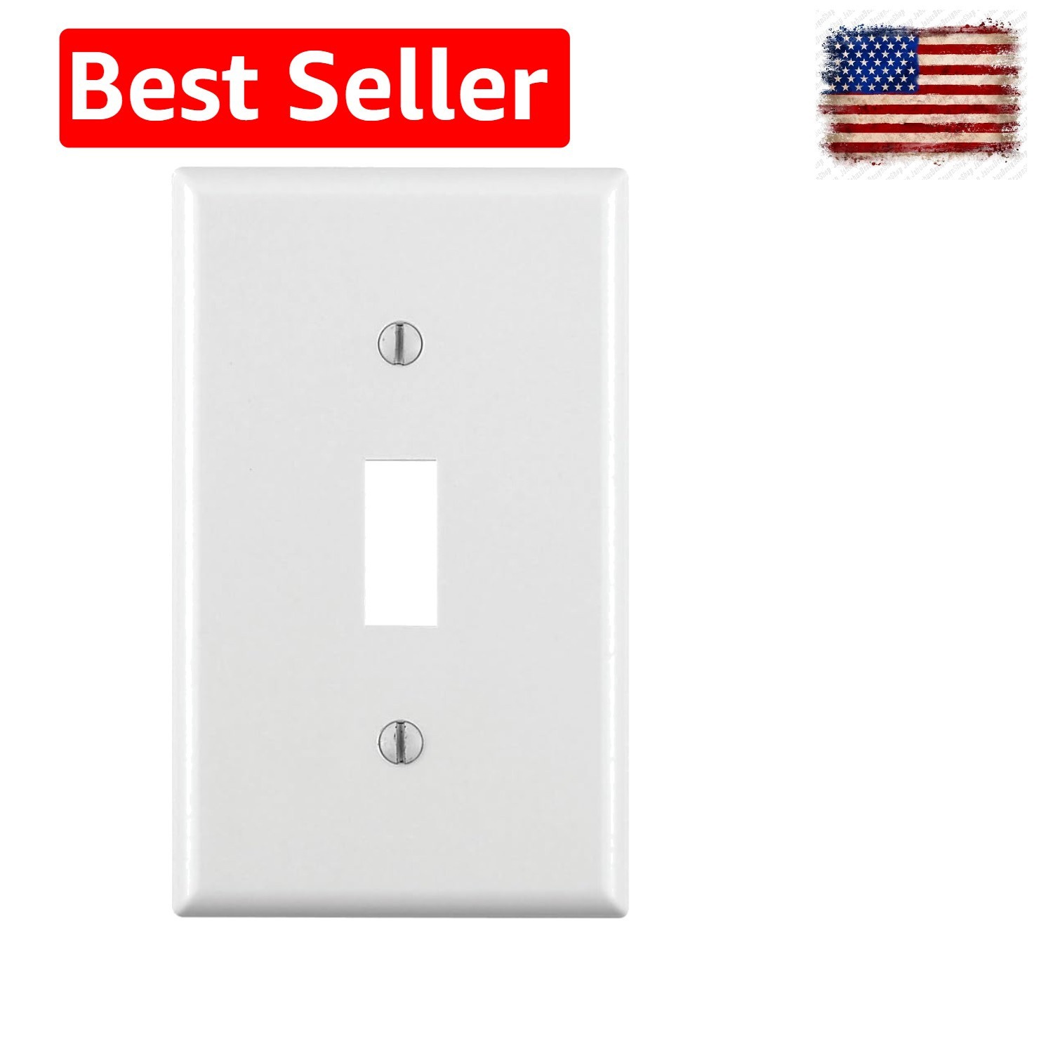 1-Gang Toggle Device Switch Wallplate, Standard Size, Thermoset, Device Mount…