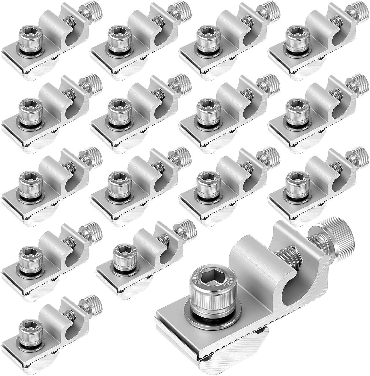 16 Pack Solar Panel Grounding Clamps Set – Aluminum Alloy Thunder Protection