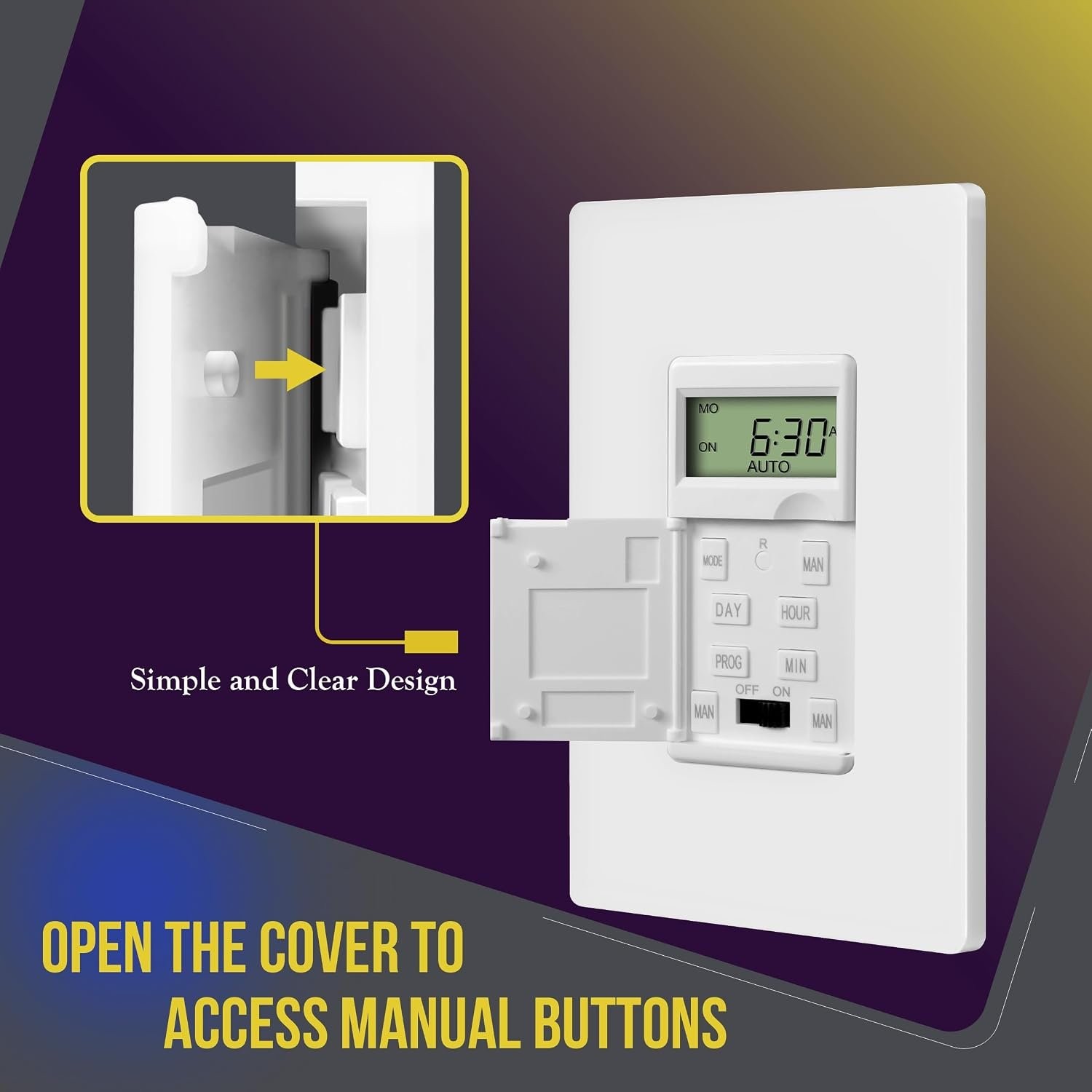 Programmable Digital Timer Switch for Lights, Fans, Motors, 7-Day 18 ON/OFF Time