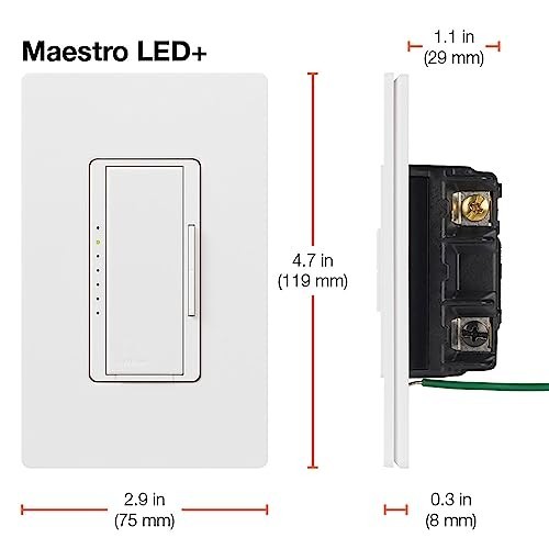 Lutron MACL-153MH-AL Maestro LED+ Dimmer 150W Almond Single-Pole/Multi-Location