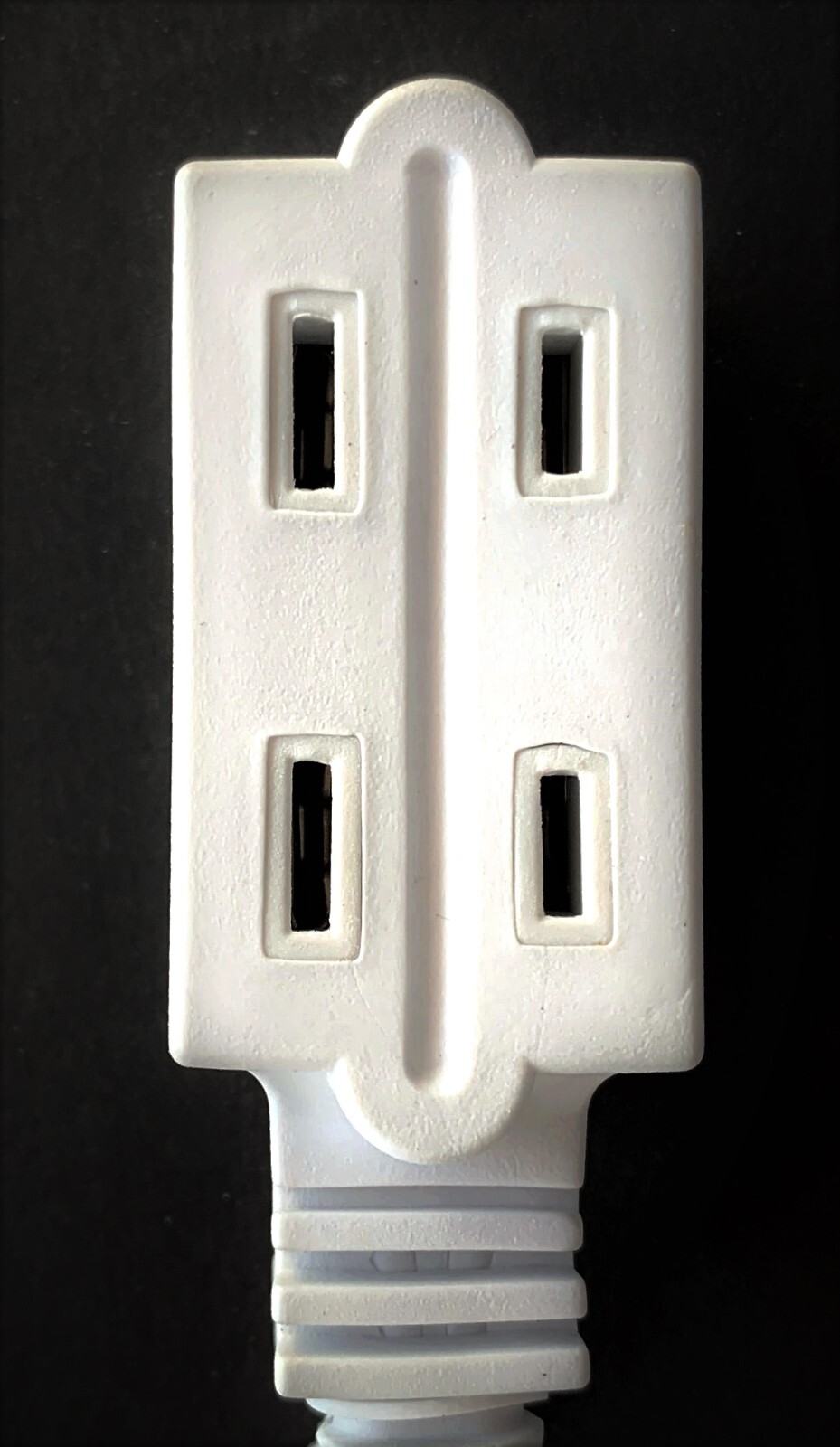 4ft White Electrical Extension Cord Power Wire 2 Prong 3-Way Electric Adapter