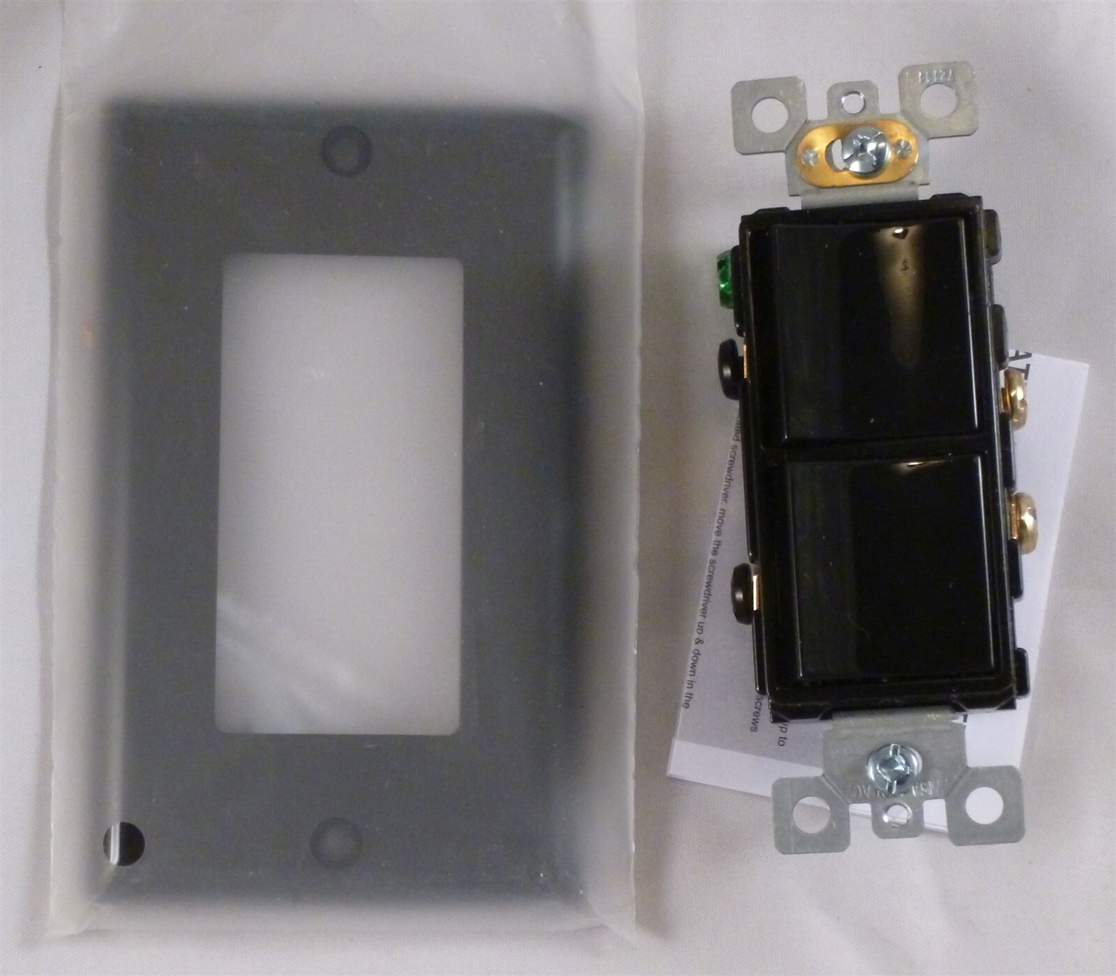 ELEGRP 72111-BL Two Single Pole Decorative Double Rocker Light Switch Black NEW