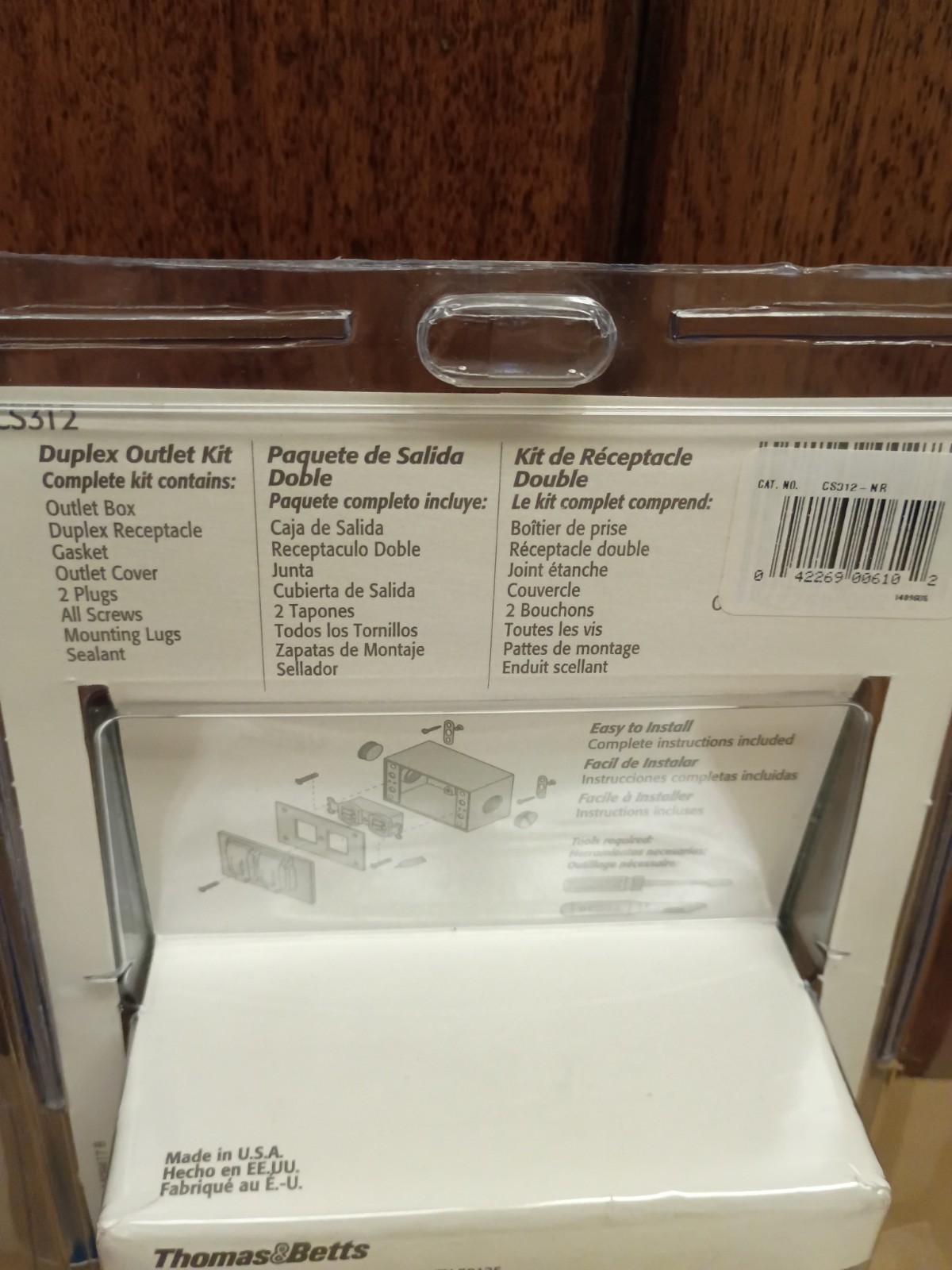 Exterior Duplex Outlet Kit No. CS312WH. 15A, 125 Volts AC Weatherproof NOS