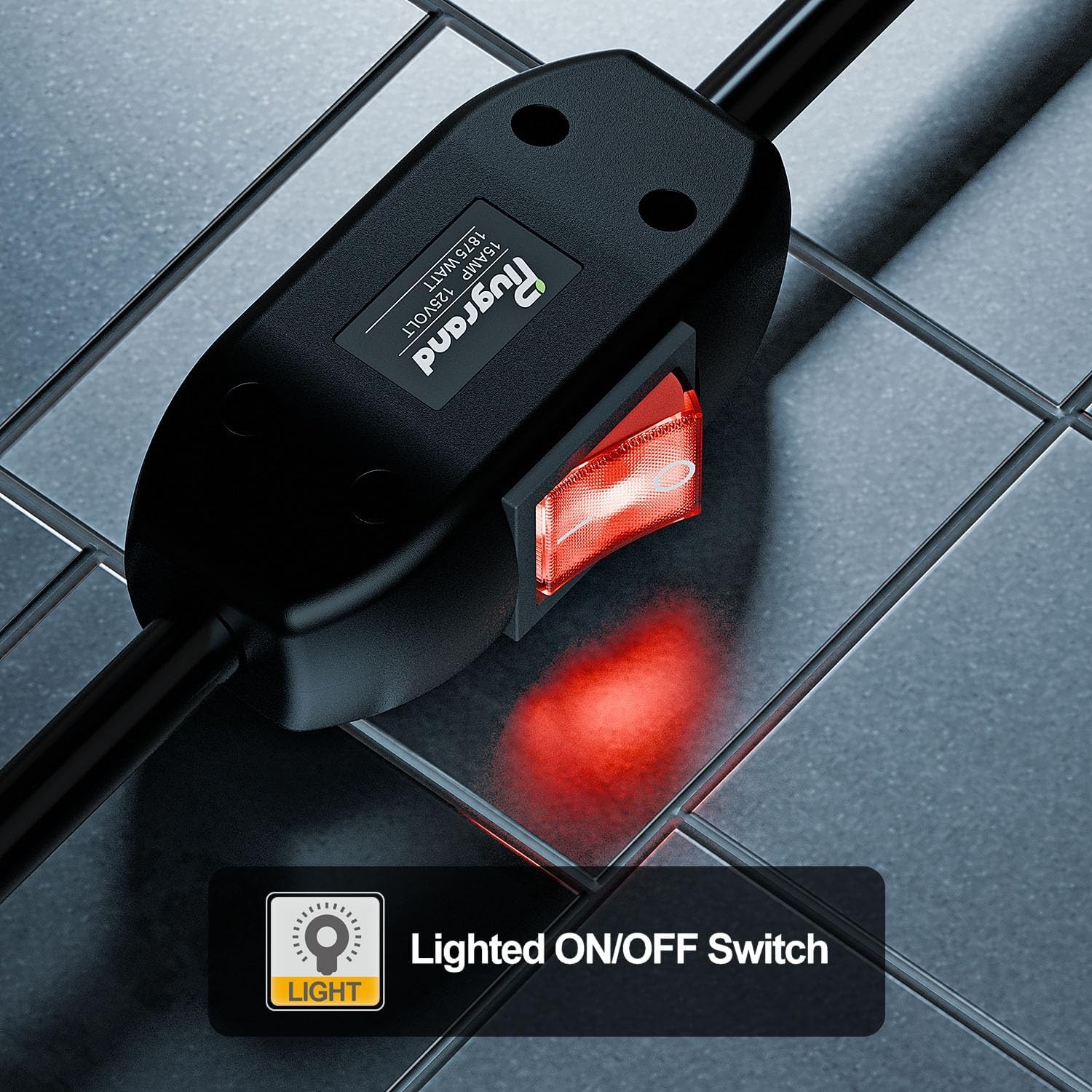 Inline On/Off Switch Extension Cord, 3-Prong Household Switchable Power Cord,…