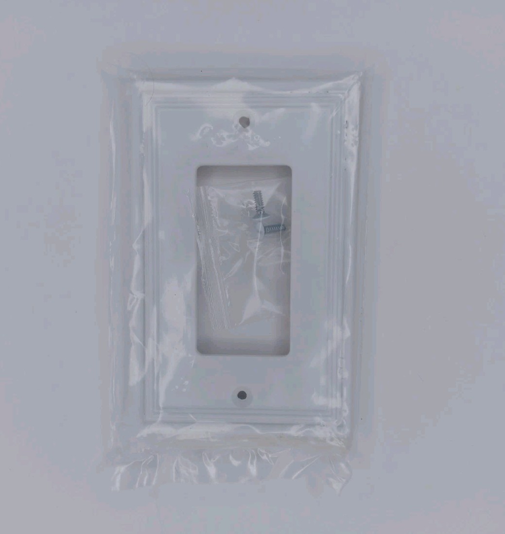 1 Gang Decorator Light Switch Wall Plate Cover Modern White Finish Bamboo