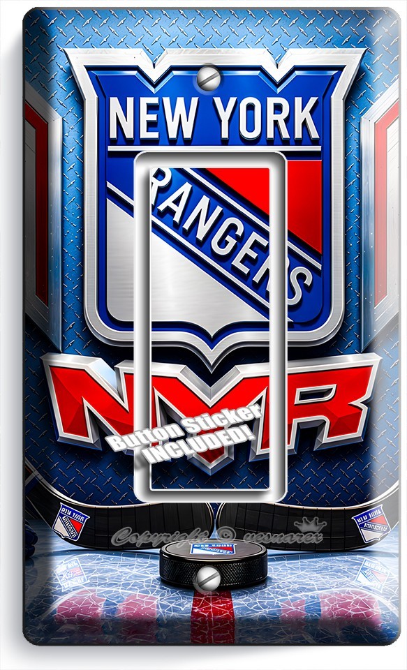 NEW YORK RANGERS HOCKEY TEAM SHIELD 1GFI LIGHT SWITCH WALL PLATE ICE SPORT DECOR