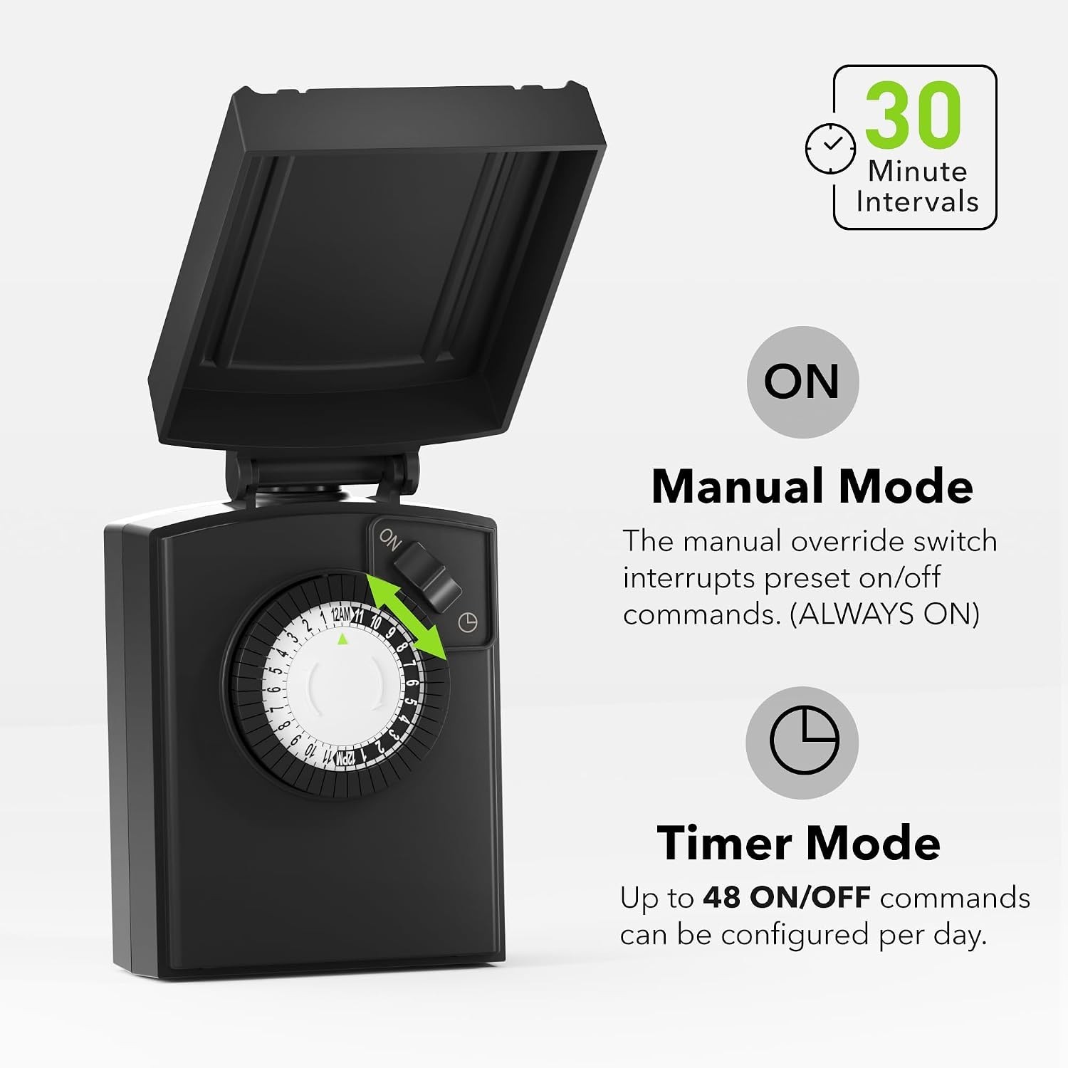 Electrical Timer for Outdoor Use with Rainproof Casing and Safety Certification