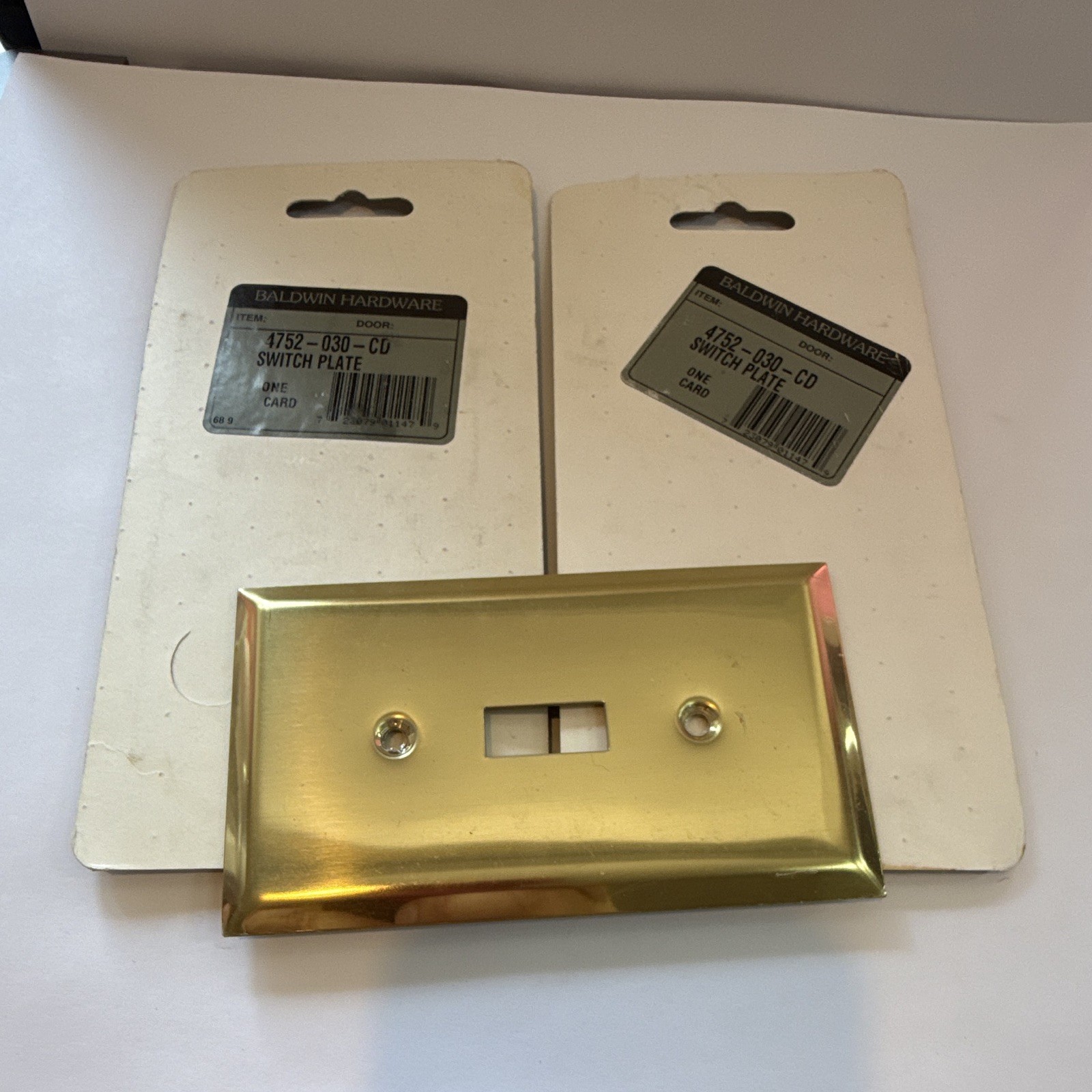 Baldwin Solid Brass Wall Plate, Gold Brass 4752-030-CD. 3 unopened & 1 opened