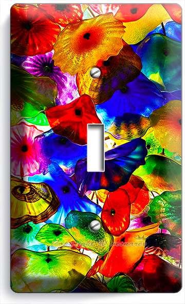 COLORFUL MURANO GLASS SINGLE LIGHT SWITCH WALL PLATE COVER LIVING DINING ROOM
