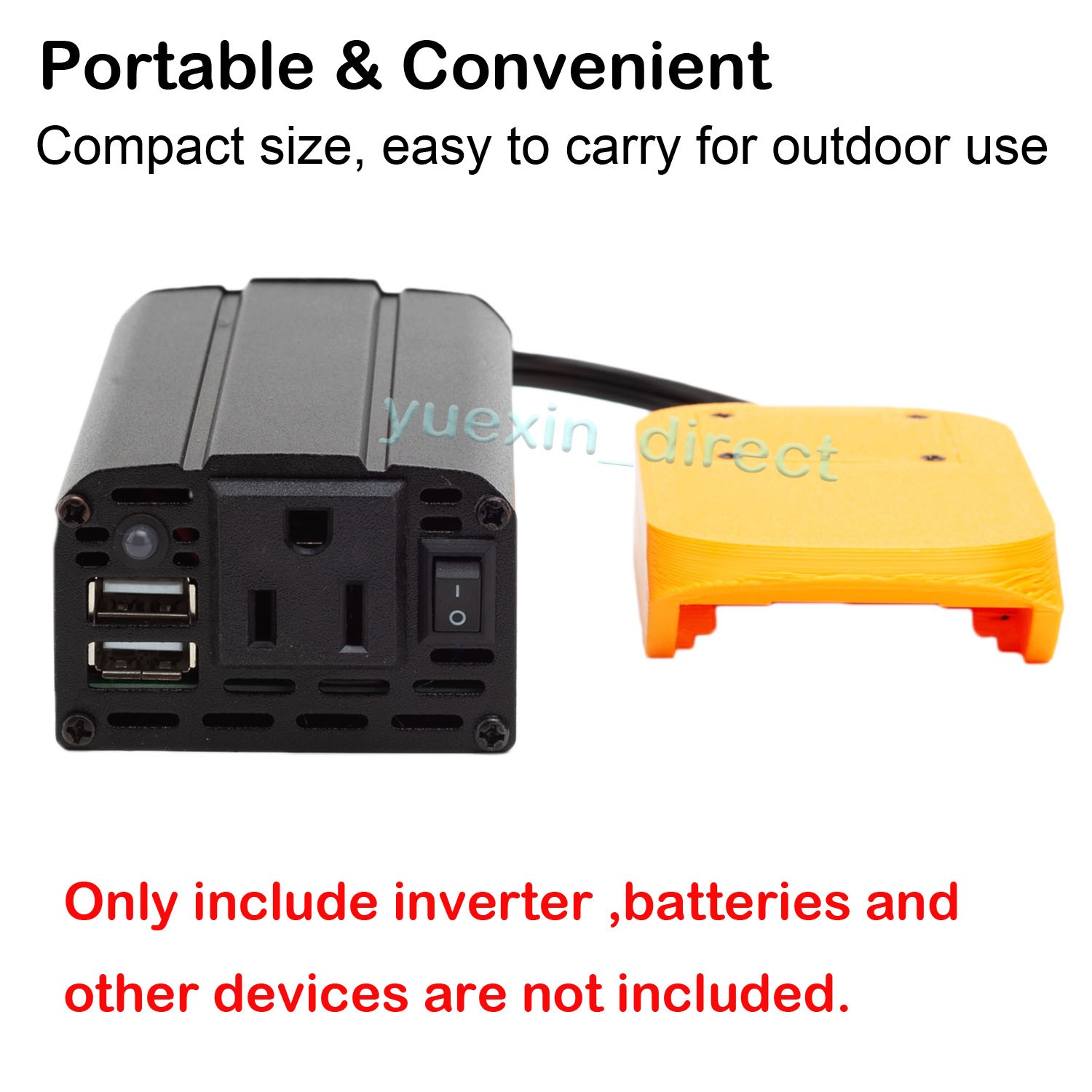 Power Inverter Outlet Adapter Compatible with Dewalt 18v 20v Battery to 110V AC