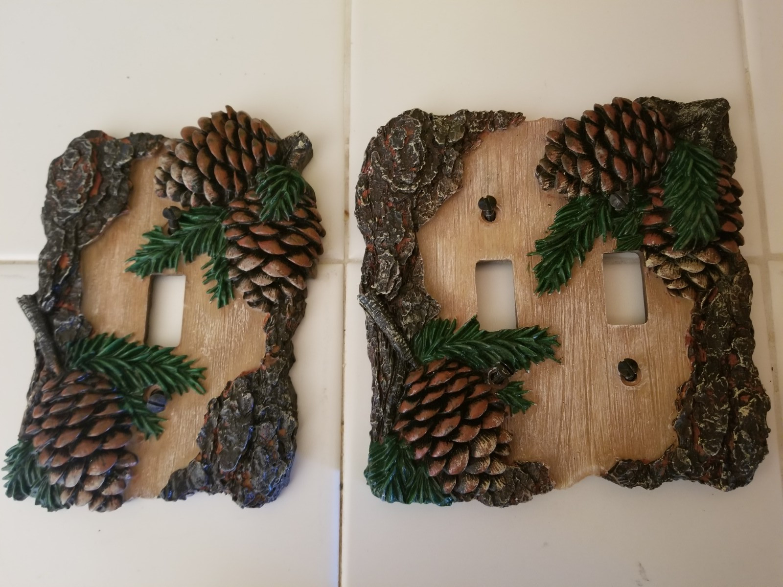 Pinecone Double /Single Light Toggle Switch Cover Wall Plate Cabin Lodge Decor