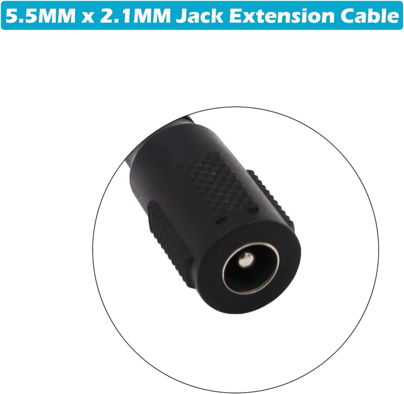 DC Power Extension Cable, 5.5Mm X 2.1Mm Extension Cord, 2-Pack 6FT 90 Degree Rig