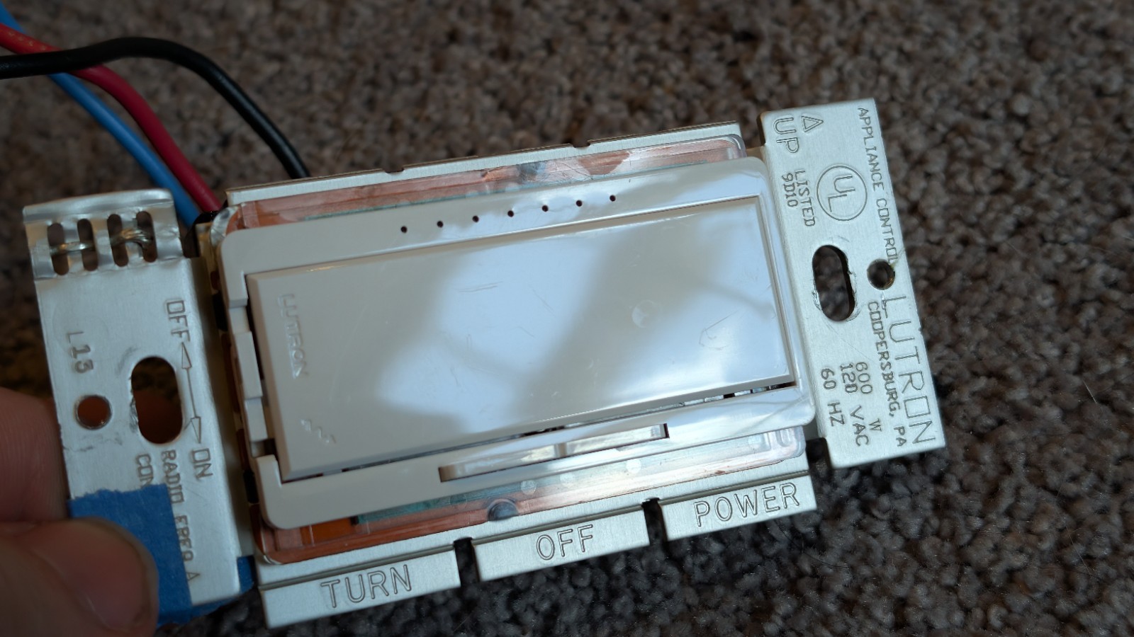 Lutron RA-600LM-WH RadioRA 600W Dimmer