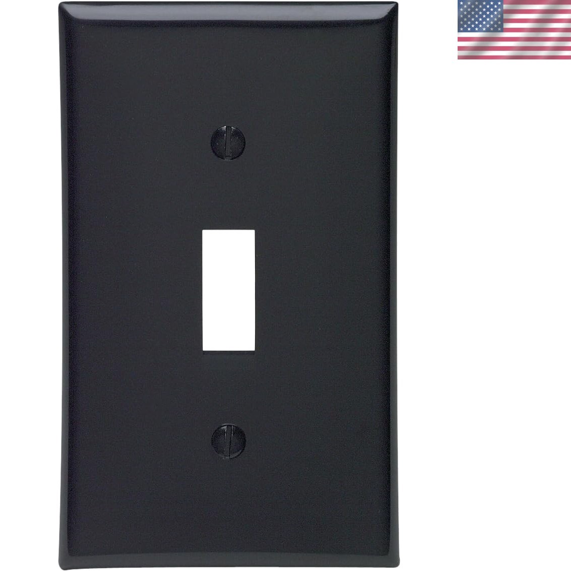 1-Gang Toggle Device Switch Wallplate in Black, Durable Thermoplastic Design