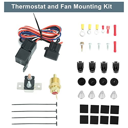 14″ Universal Electric Radiator Cooling Fans + Thermostat Relay & 14 Inch
