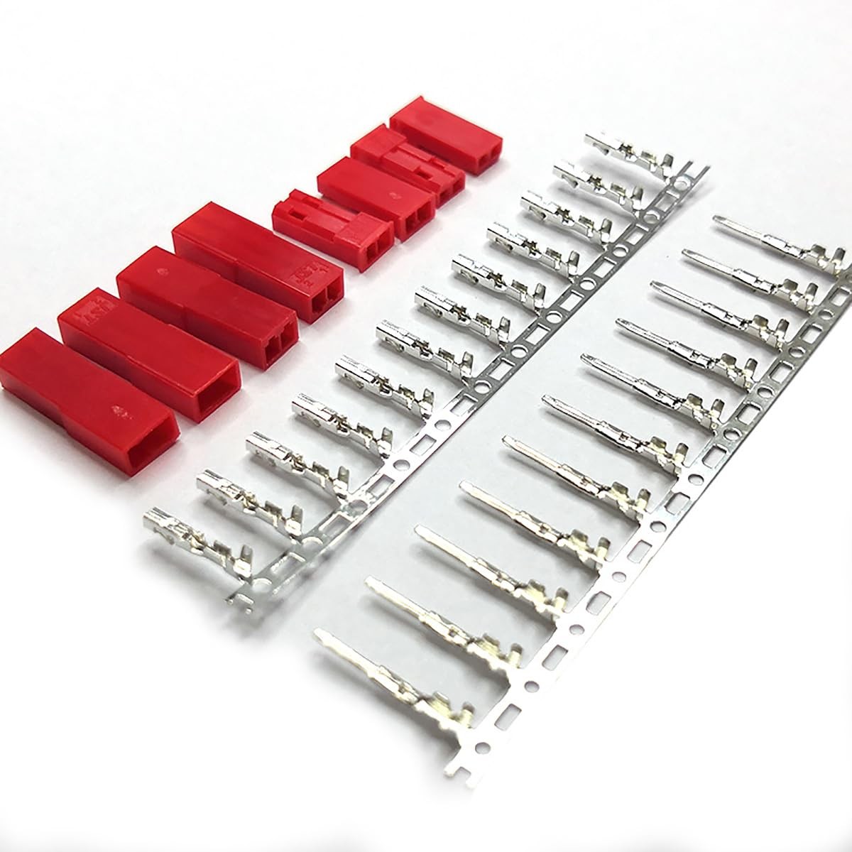 ZHOFONET 20Pairs 20AWG JST Connector 2 Pin Male and Female 10 cm, Red