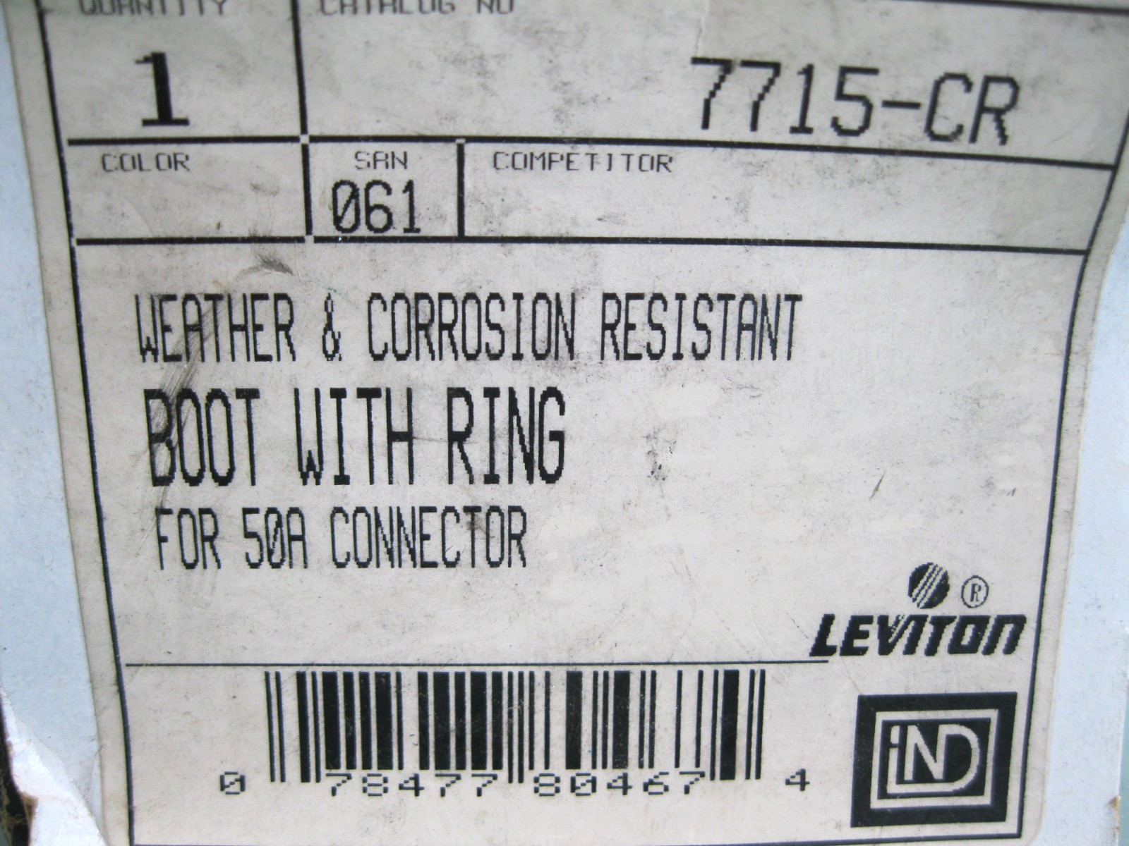 Lot (2) Leviton 7715-CR Weather & Corrosion Resistant Boot w Ring F18
