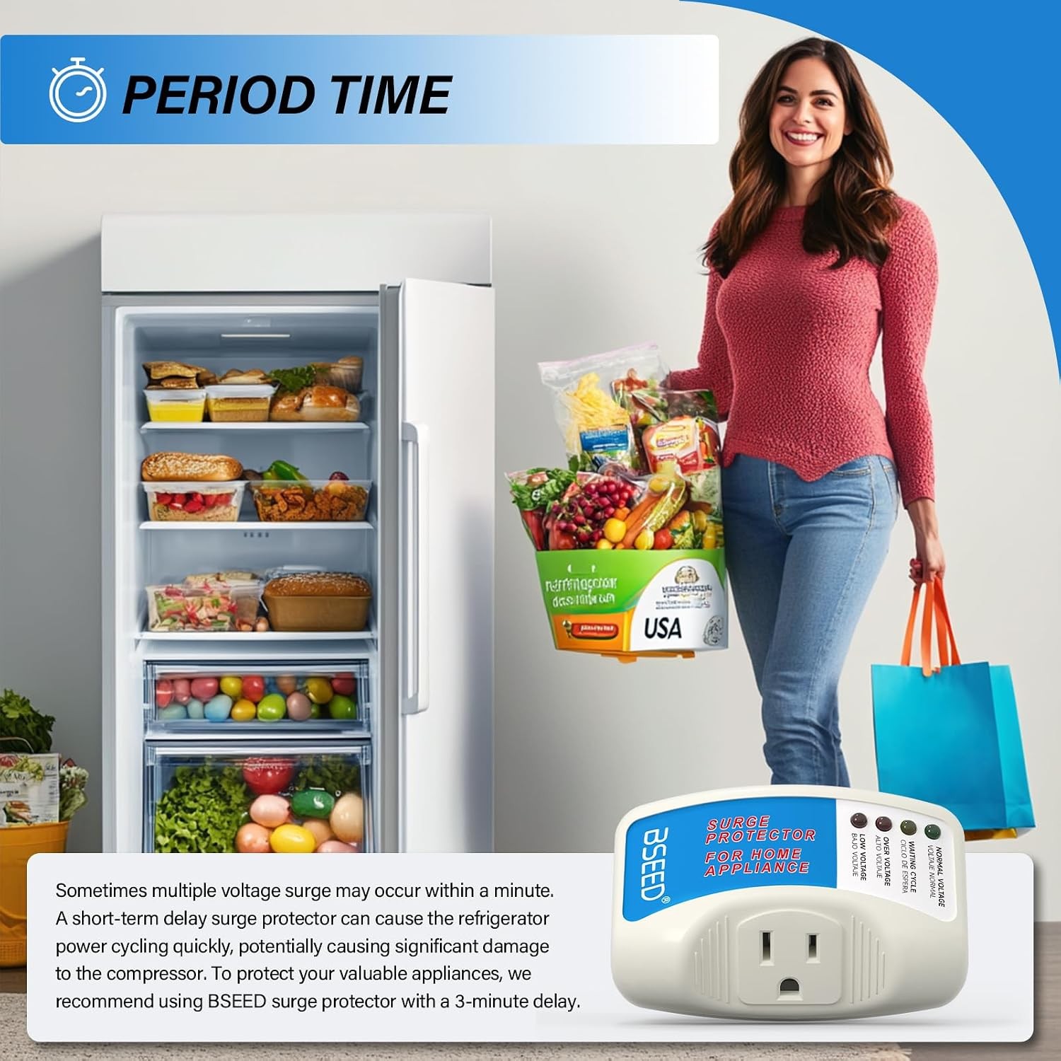 BSEED Voltage Protector, Single Outlet Surge Protector for Valuable Home Applian