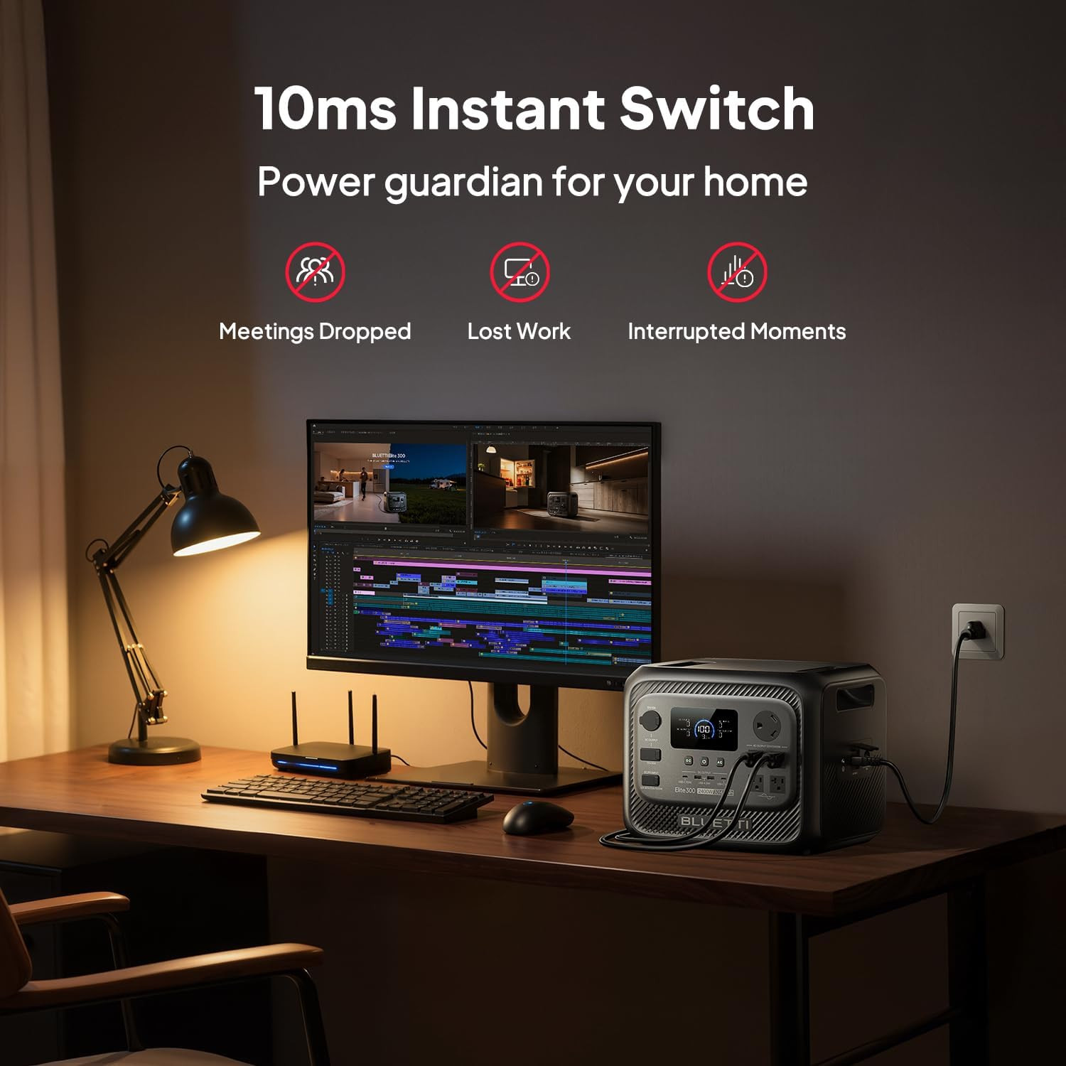 BLUETTI Elite 300 2400W 3014Wh Portable Power Station for Travelling Backup