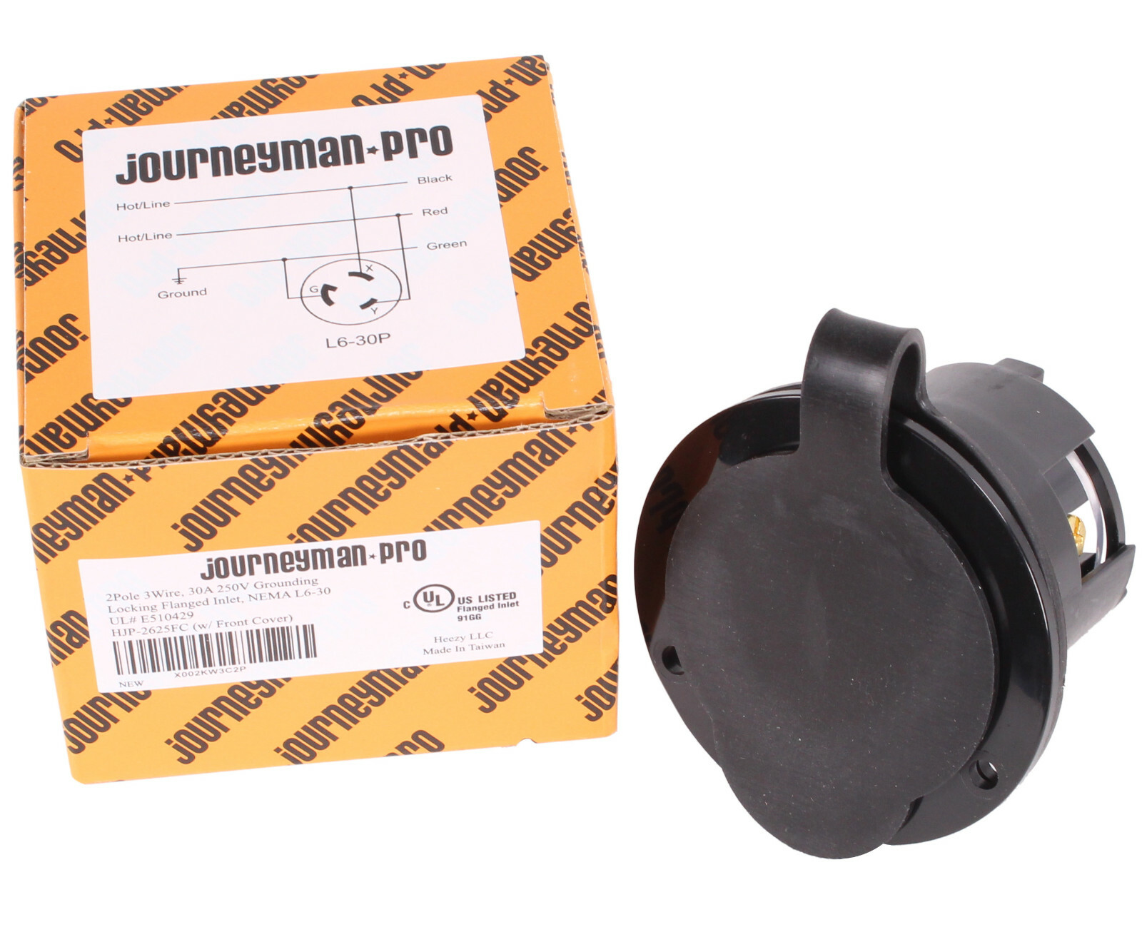 HJP-2625 L6-30 Flanged Power Inlet Receptacle Plug Waterproof Cover L630P 30A
