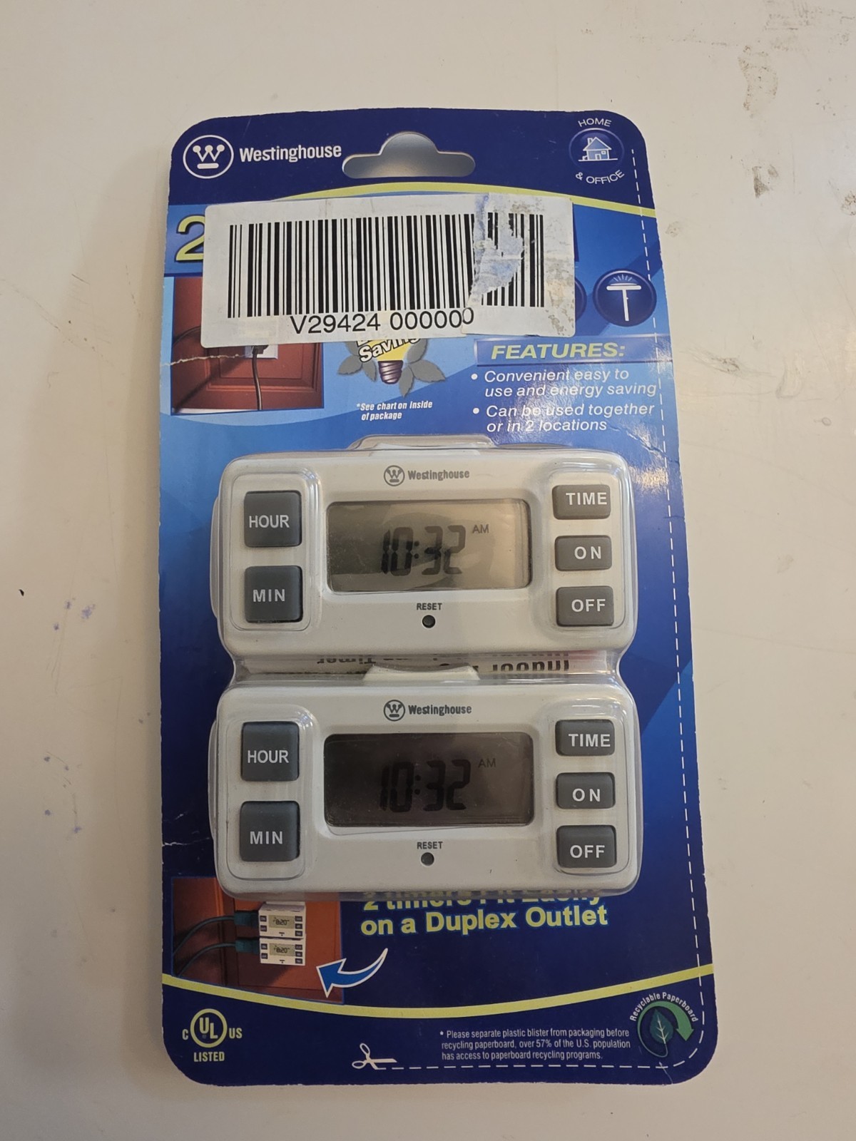 New Westinghouse Indoor Digital Bar Timer 2-Pack – Sealed Programmable Outlet
