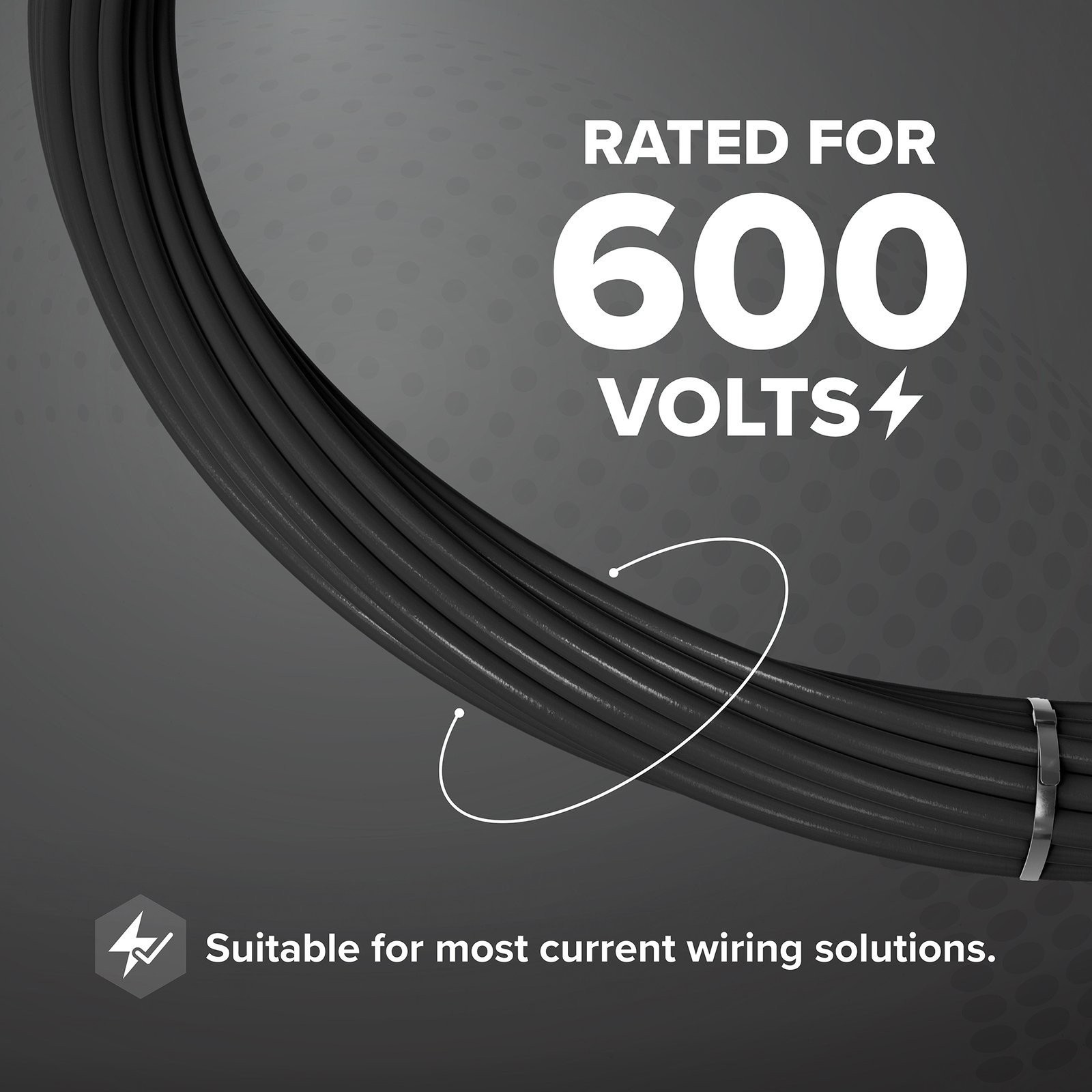 10 AWG Black THHN / THWN – Stranded Copper Electrical Wire, 150 Feet (45 Meter)