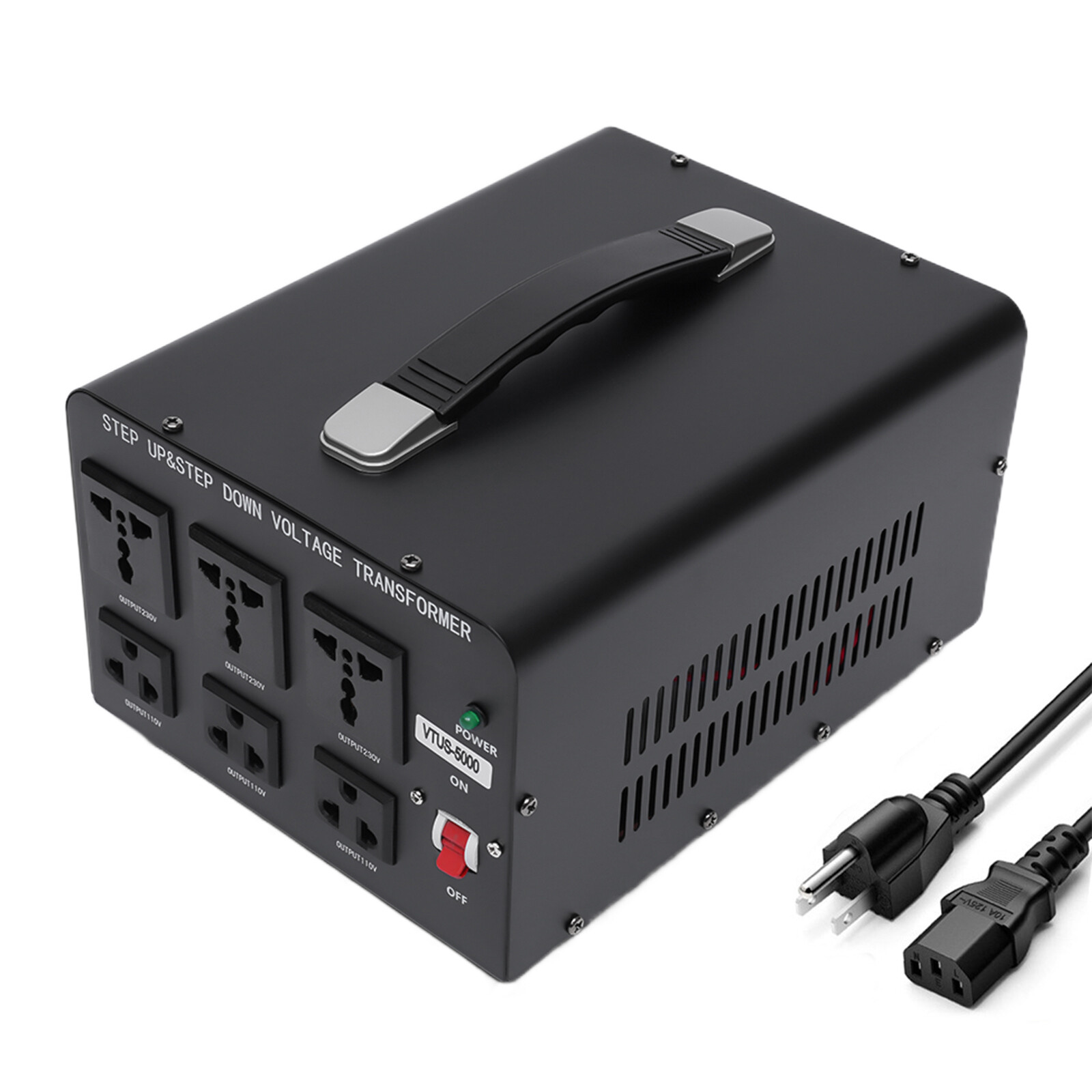 5000W Peak Voltage Converter Transformer Heavy Duty Step Up/Down 110V to 220V US