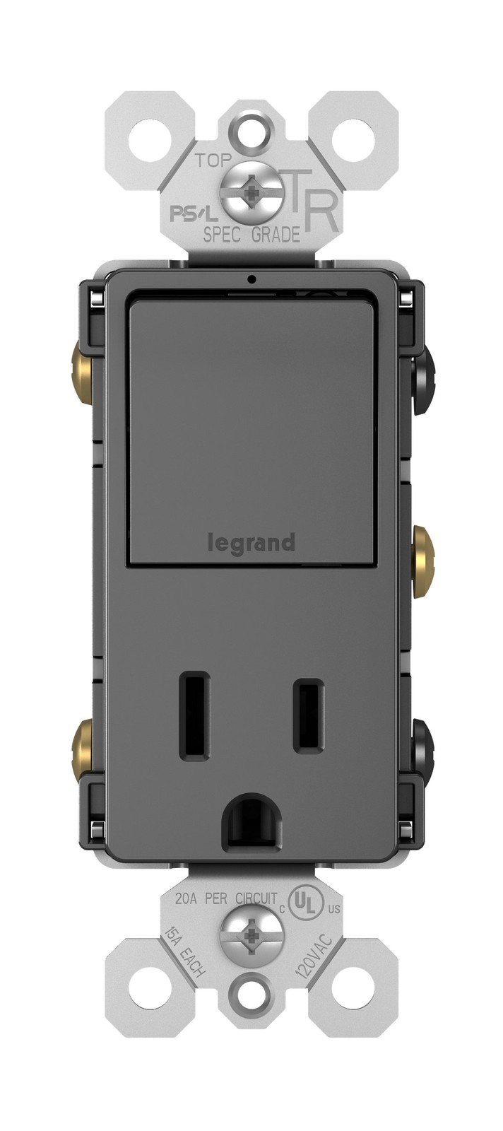 Legrand radiant 15 Amp Combination Switches, Rocker Wall Light Switch, Black,…