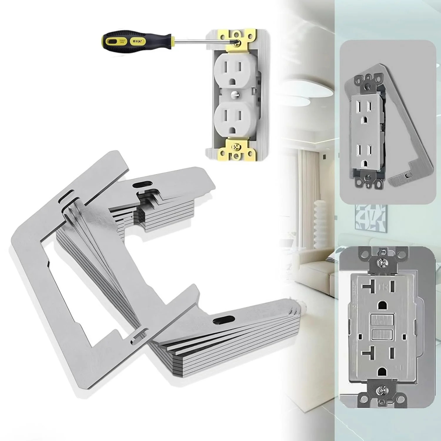 5 Pcs Wall Plate Spacer, Electric Outlet Spacers for Electrical Box, Outlet Shim