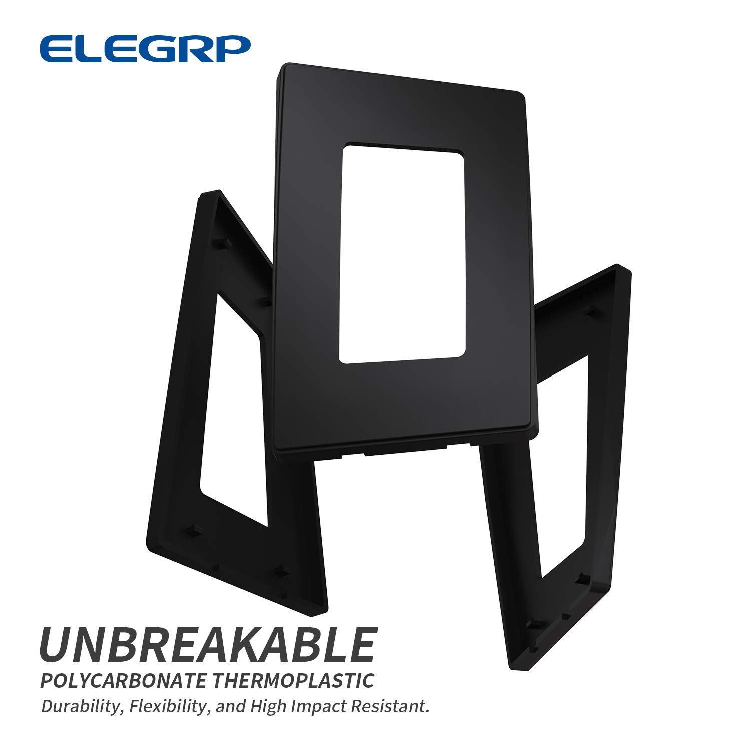 ELEGRP Matte Black 1-Gang Screwless Decorative Wall Plates, Standard Size Unbrea
