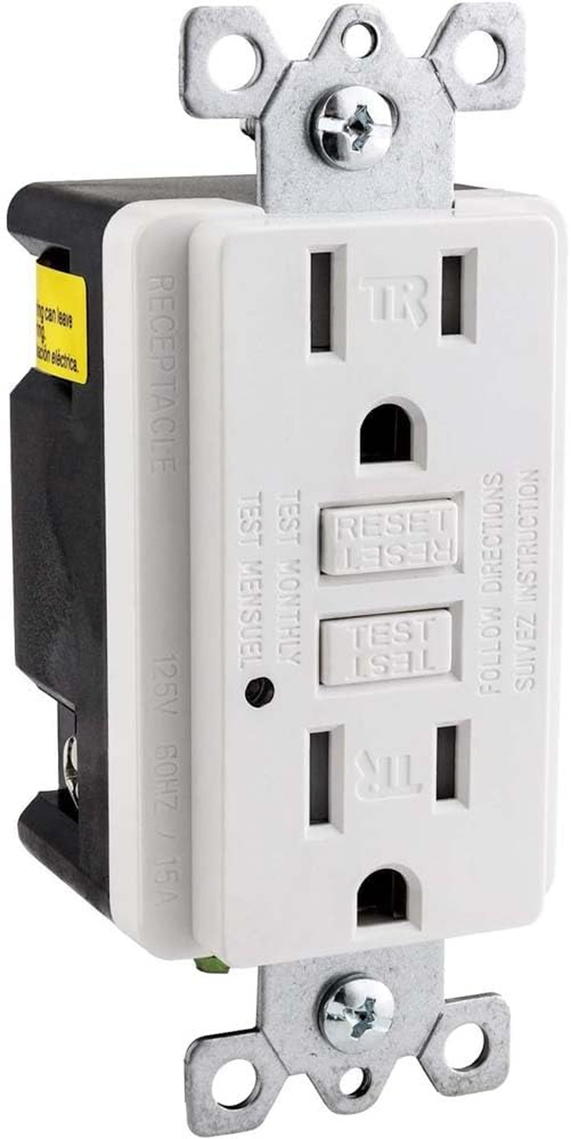 55415 E545 GFCI Duplex Outlet, 20 Amp, 120 VAC, 2 Pole/3 Wire, Tamper Resistant,